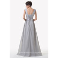 Грейс Карин с плеча спинки милая шифон серый длинный мать невесты вечернее платье CL6231-1